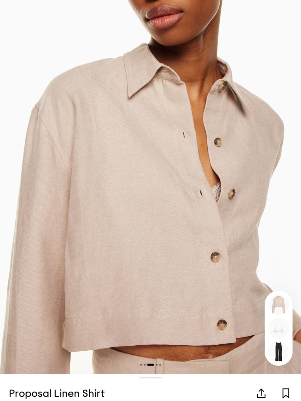 Aritzia Wilfred Proposal Linen Shirt Cairo Beige